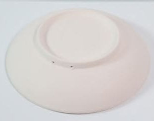 reverso plato de pan de cerámica llano de 12 cm, hecho a mano, en color marfil con acabado mate.